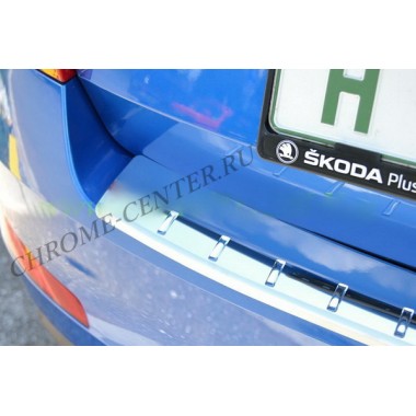 Накладка на задний бампер Skoda Octavia A7 Sedan/Combi (2013-) бренд – Alu-Frost (Польша) главное фото